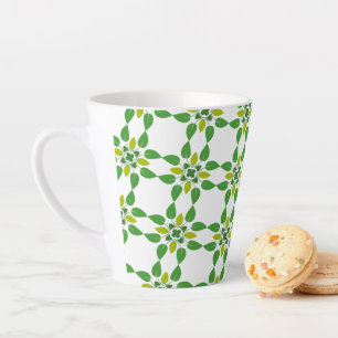 Blattmuster, Muster aus Blättern, grüne Blätter Milchtasse