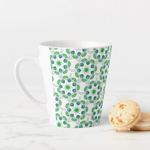 Blattmuster, Muster aus Blättern, grüne Blätter Milchtasse