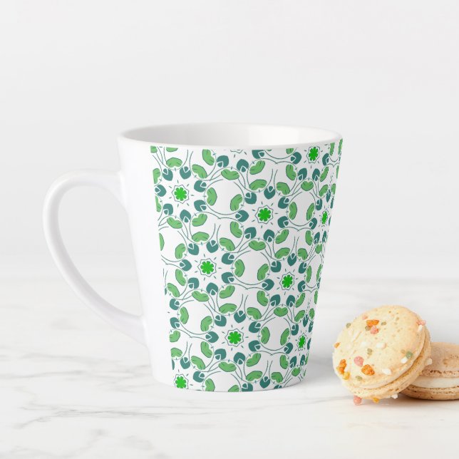 Blattmuster, Muster aus Blättern, grüne Blätter Milchtasse (Beispiel)