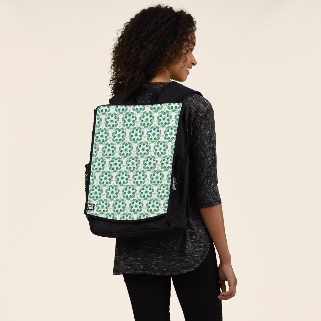 Blattmuster, Muster aus Blättern, grüne Blätter Rucksack (Ausgewaschen)