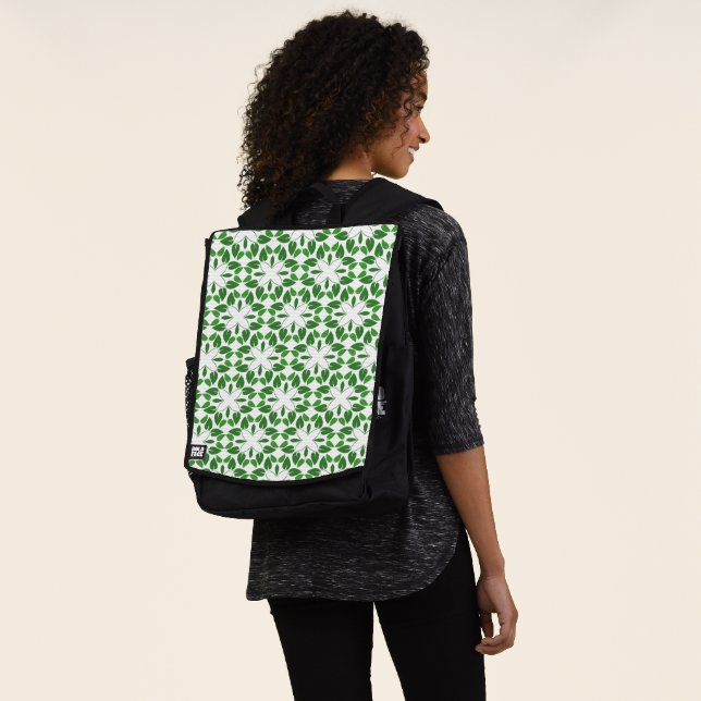 Blattmuster, Muster aus Blättern, grüne Blätter Rucksack (Ausgewaschen)