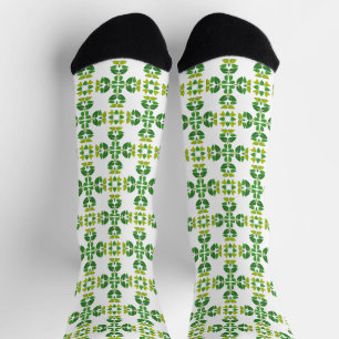 Blattmuster, Muster aus Blättern, grüne Blätter Socken