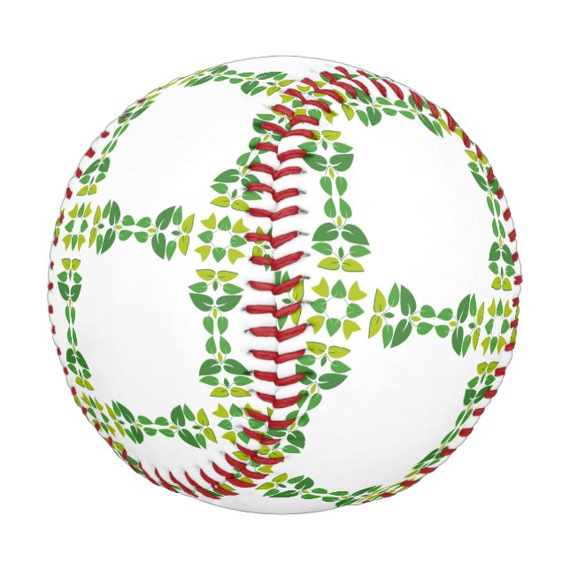 Blattmuster, Muster von Blätter, grüne Blätter Baseball (Schrägansicht)