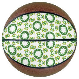Blattmuster, Muster von Blätter, grüne Blätter Basketball