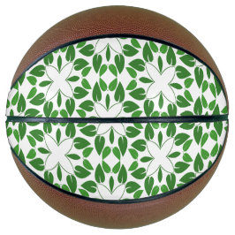 Blattmuster, Muster von Blätter, grüne Blätter Basketball