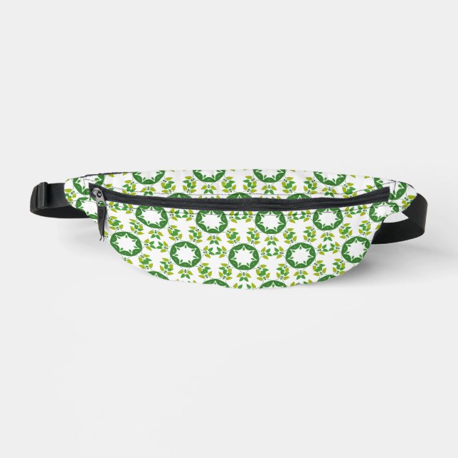 Blattmuster, Muster von Blätter, grüne Blätter Bauchtasche (Vorderseite)