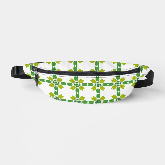 Blattmuster, Muster von Blätter, grüne Blätter Bauchtasche (Vorderseite)