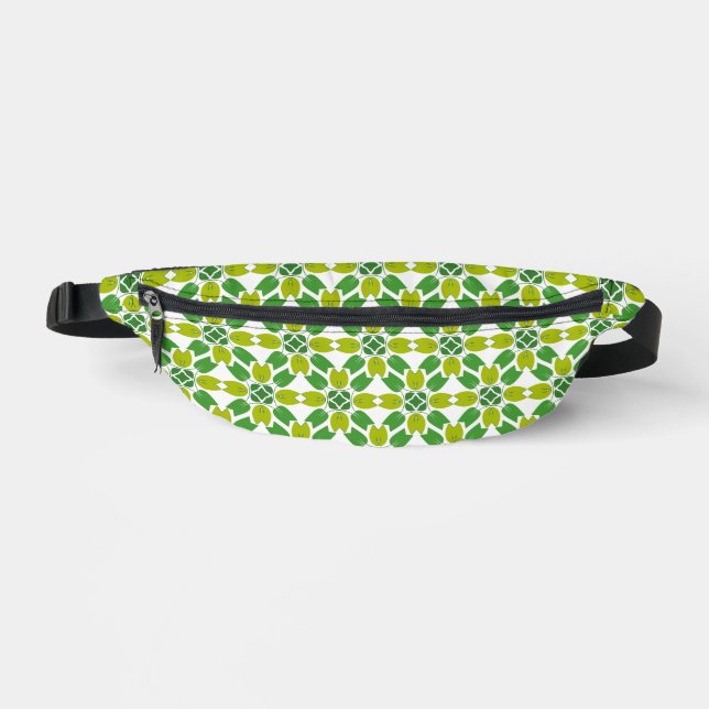 Blattmuster, Muster von Blätter, grüne Blätter Bauchtasche (Vorderseite)