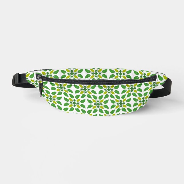 Blattmuster, Muster von Blätter, grüne Blätter Bauchtasche (Vorderseite)