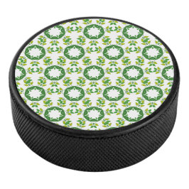 Blattmuster, Muster von Blätter, grüne Blätter Eishockey Puck