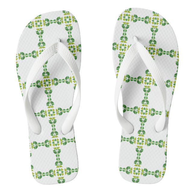 Blattmuster, Muster von Blätter, grüne Blätter Flip Flops (Fußbett)