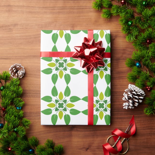 Blattmuster, Muster von Blätter, grüne Blätter Geschenkpapier (Feiertagsgeschenk)