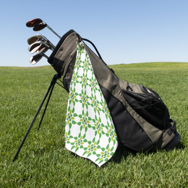 Blattmuster, Muster von Blätter, grüne Blätter Golfhandtuch (Gras)