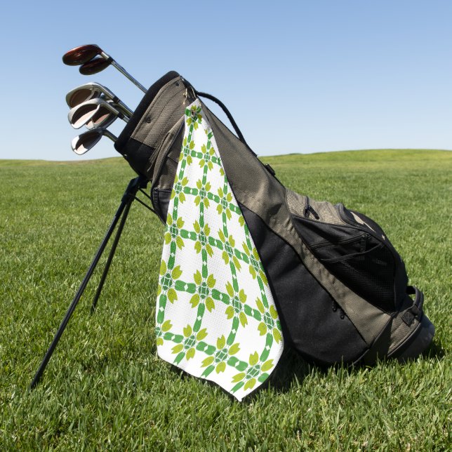 Blattmuster, Muster von Blätter, grüne Blätter Golfhandtuch (Gras)