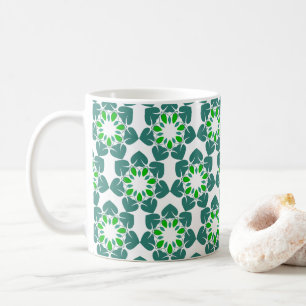 Blattmuster, Muster von Blätter, grüne Blätter Kaffeetasse