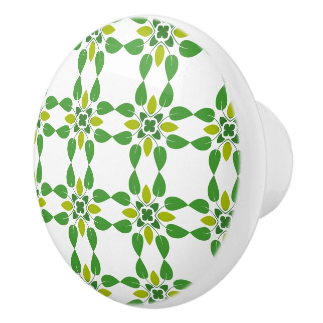 Blattmuster, Muster von Blätter, grüne Blätter Keramikknauf (Rechts)