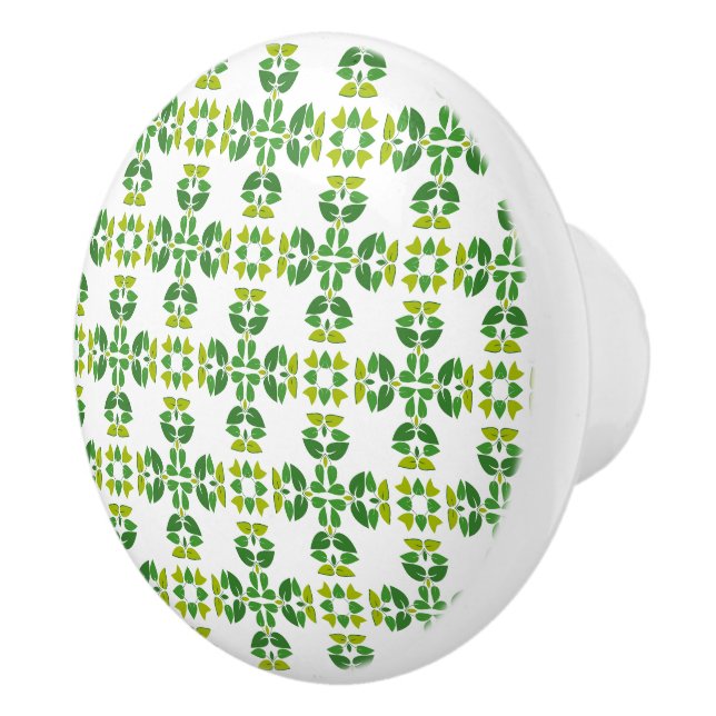 Blattmuster, Muster von Blätter, grüne Blätter Keramikknauf (Rechts)