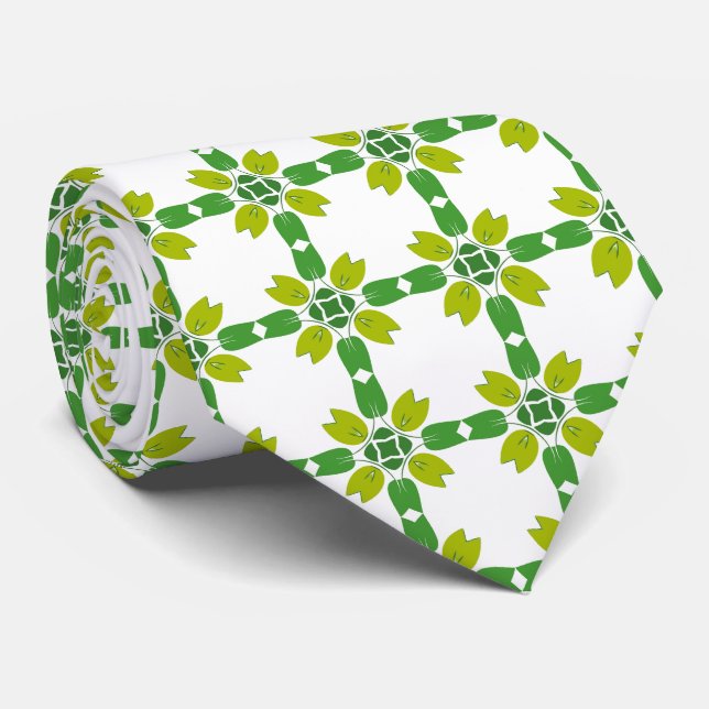 Blattmuster, Muster von Blätter, grüne Blätter Krawatte (Gerollt)