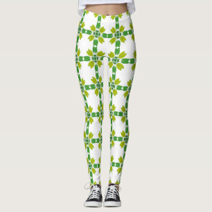 Blattmuster, Muster von Blätter, grüne Blätter Leggings