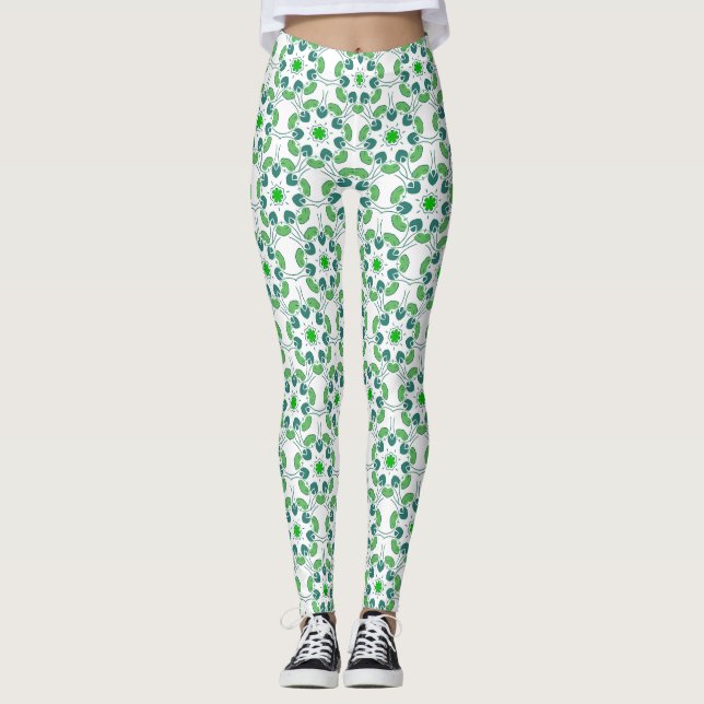 Blattmuster, Muster von Blätter, grüne Blätter Leggings (Vorderseite)