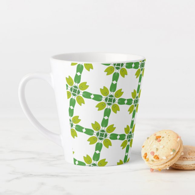 Blattmuster, Muster von Blätter, grüne Blätter Milchtasse (Beispiel)