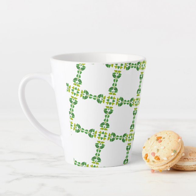 Blattmuster, Muster von Blätter, grüne Blätter Milchtasse (Beispiel)