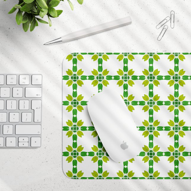 Blattmuster, Muster von Blätter, grüne Blätter Mousepad (Von Creator hochgeladen)