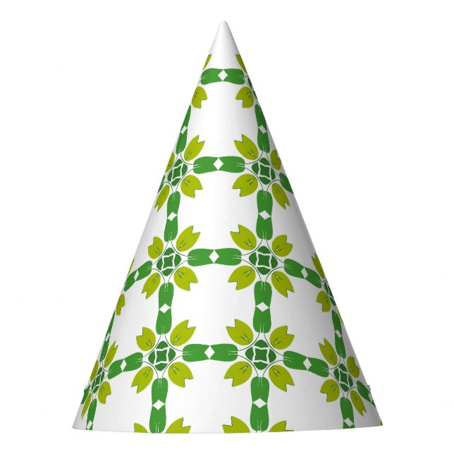 Blattmuster, Muster von Blätter, grüne Blätter Partyhütchen (Vorderseite)