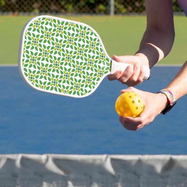 Blattmuster, Muster von Blätter, grüne Blätter Pickleball Schläger (InSitu)