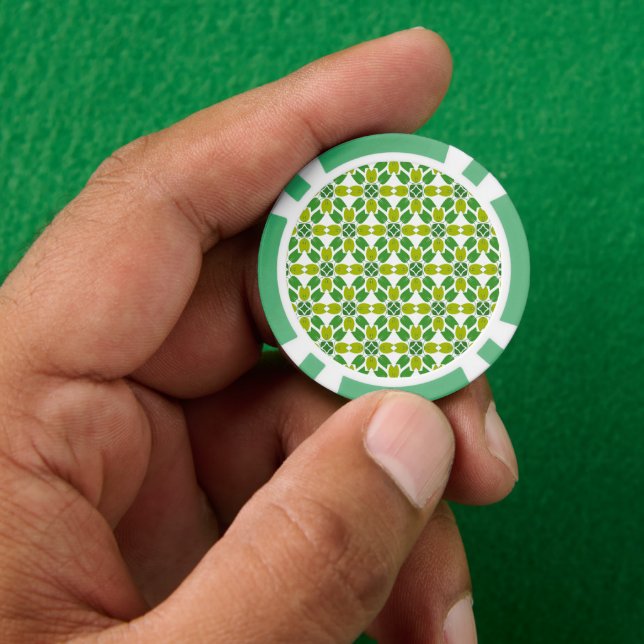 Blattmuster, Muster von Blätter, grüne Blätter Pokerchips (Hand)