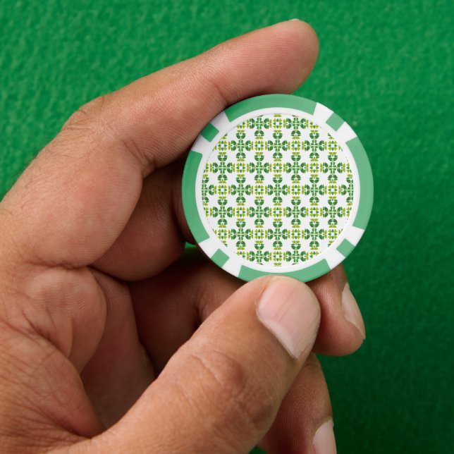 Blattmuster, Muster von Blätter, grüne Blätter Pokerchips (Hand)