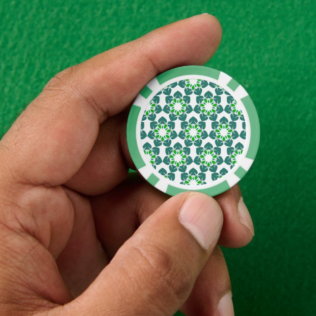 Blattmuster, Muster von Blätter, grüne Blätter Pokerchips (Hand)