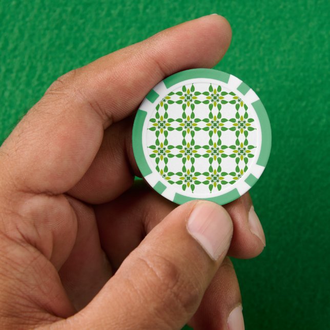 Blattmuster, Muster von Blätter, grüne Blätter Pokerchips (Hand)