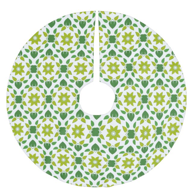 Blattmuster, Muster von Blätter, grüne Blätter Polyester Weihnachtsbaumdecke (Vorderseite)