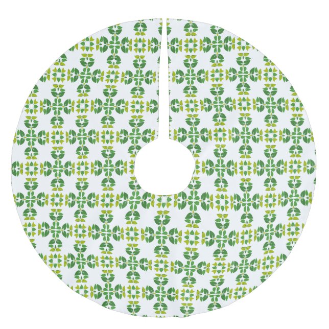 Blattmuster, Muster von Blätter, grüne Blätter Polyester Weihnachtsbaumdecke (Vorderseite)