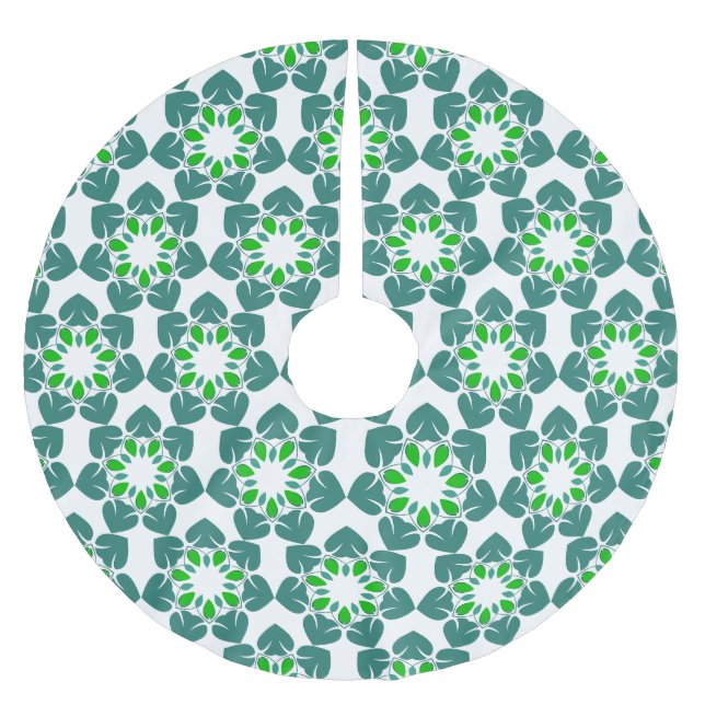 Blattmuster, Muster von Blätter, grüne Blätter Polyester Weihnachtsbaumdecke (Vorderseite)