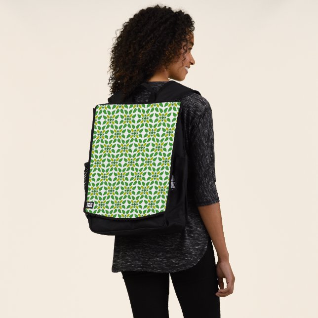 Blattmuster, Muster von Blätter, grüne Blätter Rucksack (Ausgewaschen)