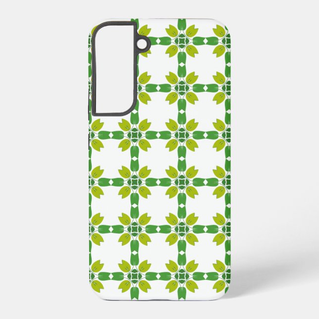 Blattmuster, Muster von Blätter, grüne Blätter Samsung Galaxy Hülle (Rückseite)