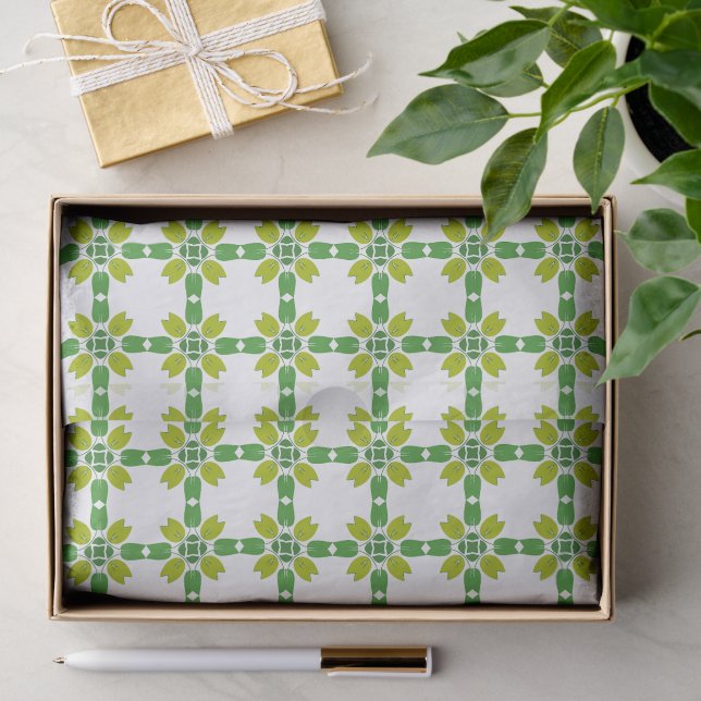 Blattmuster, Muster von Blätter, grüne Blätter Seidenpapier (Geschenk)