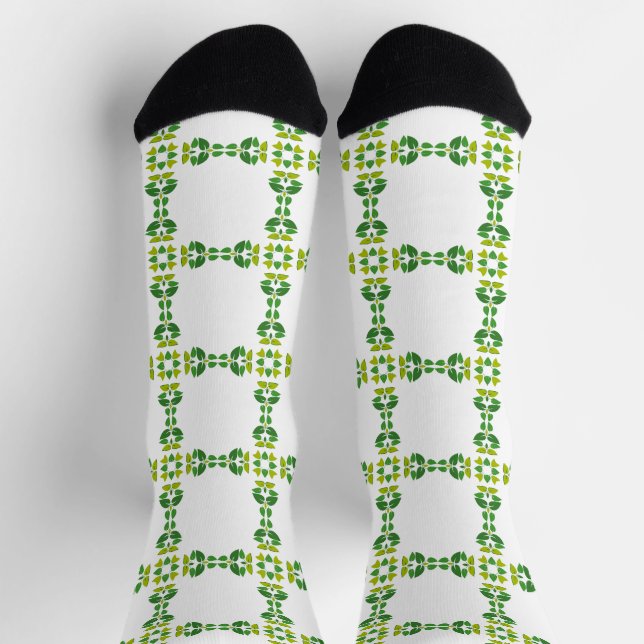 Blattmuster, Muster von Blätter, grüne Blätter Socken (Oben)