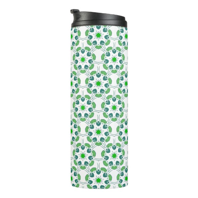Blattmuster, Muster von Blätter, grüne Blätter Thermosbecher (Nach rechts gedreht)