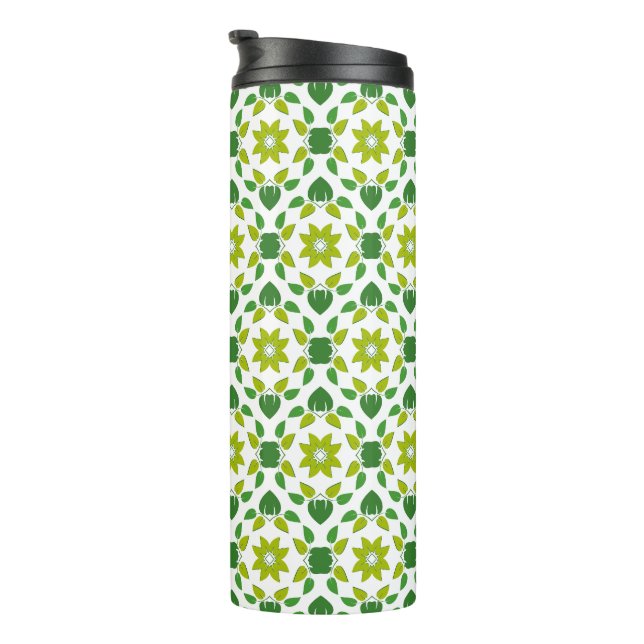 Blattmuster, Muster von Blätter, grüne Blätter Thermosbecher (Nach rechts gedreht)
