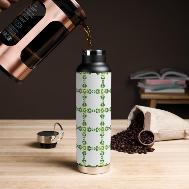 Blattmuster, Muster von Blätter, grüne Blätter Trinkflasche (Kaffee)
