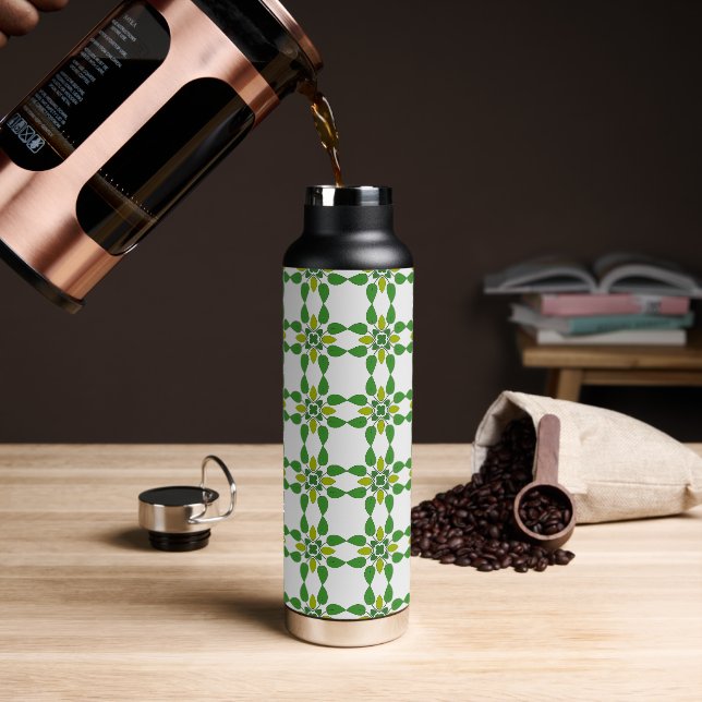 Blattmuster, Muster von Blätter, grüne Blätter Trinkflasche (Kaffee)