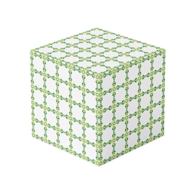 Blattmuster, Muster von Blätter, grüne Blätter Würfel (Vorderseite Schrägansicht)