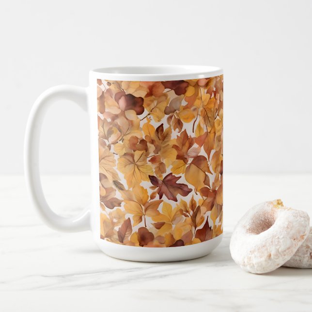 Blattreiches Farbmuster-Design  Kaffeetasse (Mit Donut)
