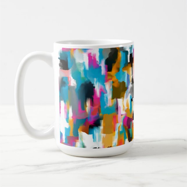 Blattreiches Rosa  Kaffeetasse (Links)