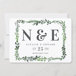 blättriges Floral Wasserfarben Save-the-Date Save The Date