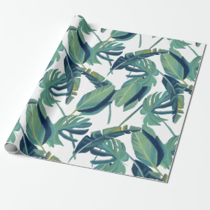 Blattwerk Tropische Monstera Blätter Geschenkpapier
