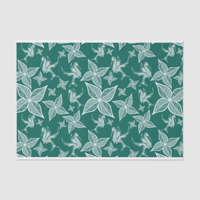 Blattzwirnpapier (Emerald) Seidenpapier (Vorderseite)